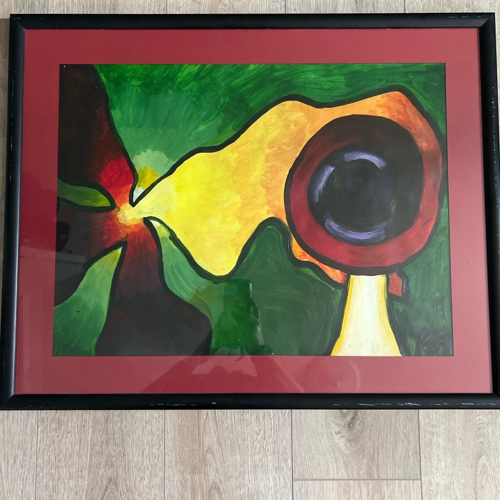 Abstract Art Print with Black Frame